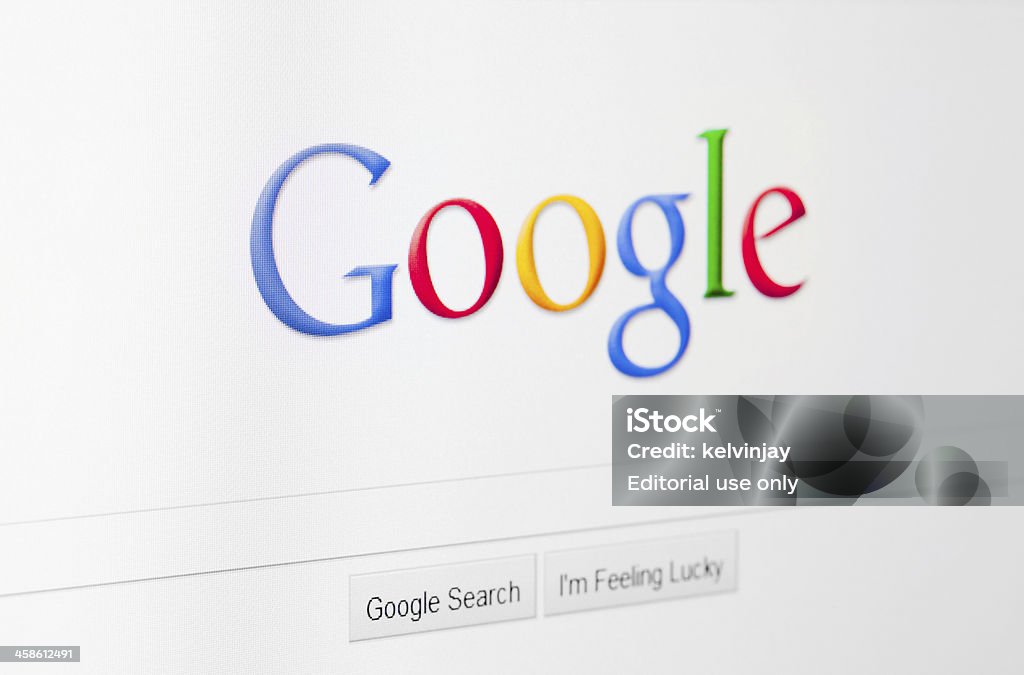 Google página inicial - Foto de stock de Google - Nome de marca royalty-free