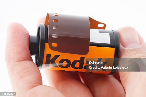 35mm Kodak Camera Film In Hand Stock Photo - Download Image Now - Camera Film, Canister, Close-up