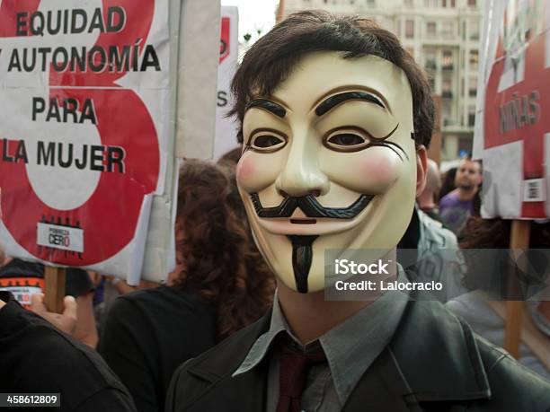 Anónimo Protester Foto de stock y más banco de imágenes de .org - .org, Actividad, Activista