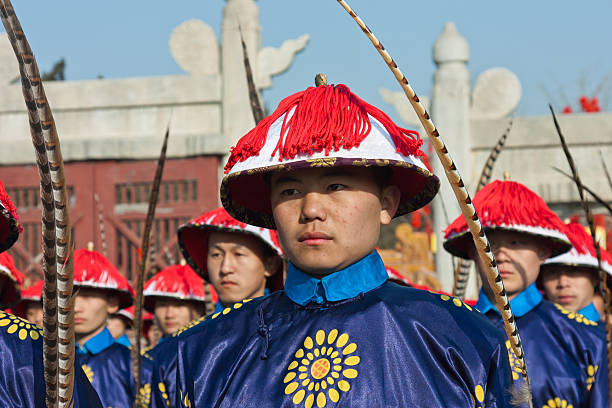 Emperor's guard of China's Qing dynasty stock photo