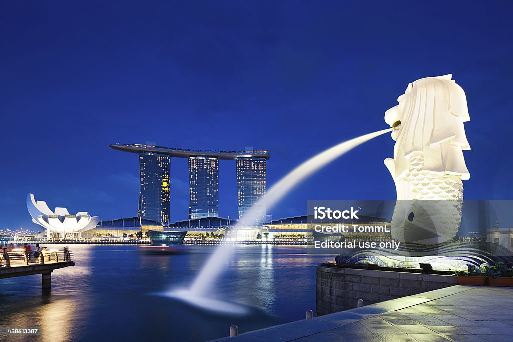 Statua del Merlion, Singapore - Foto stock royalty-free di Merlion