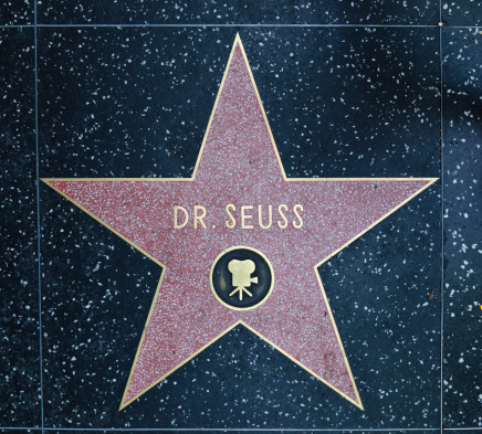 Los Angeles, USA - August 18, 2011:  The Hollywood Walk of Fame star of Dr. Seuss located on Hollywood Blvd. that was awarded in 2004 for achievement in motion pictures.