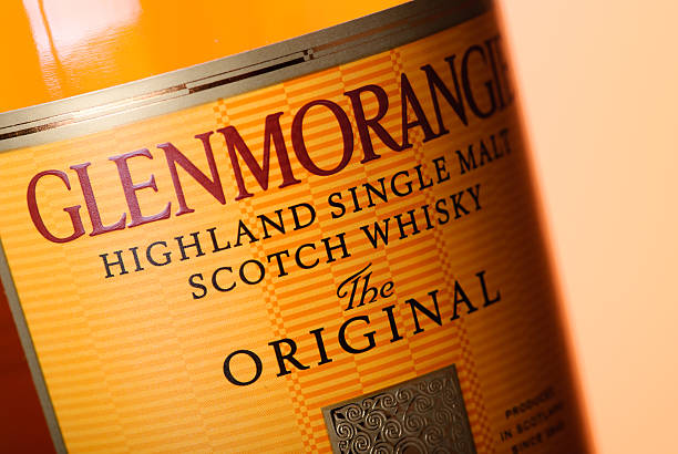 Label of Glenmorangie Whisky Bottle stock photo