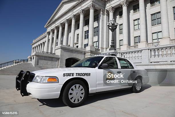 Trooper Police Car In Front Of Utah State Capitol Stock Photo - Download Image Now - Police Force, Utah, Car