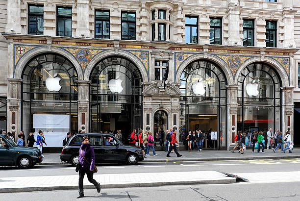 View on the Apple Store in Regent Street stock photo