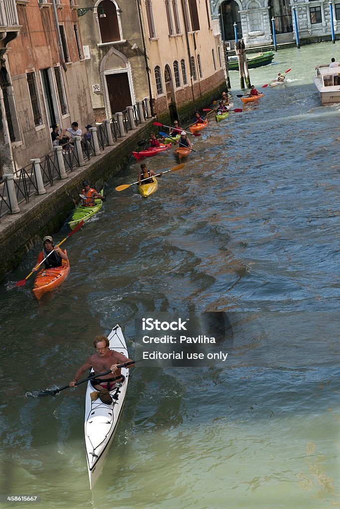 Kanufahrer Kanal in Venedig, Italien - Lizenzfrei Anzahl von Menschen Stock-Foto