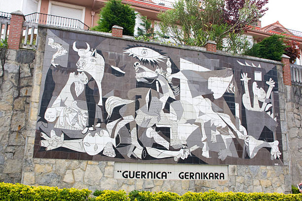 Picasso Guernica Depiciton Gernika, Spain - April 30 1011: Wall Mosaic of Picasso´s \"Guernica\" painting yt stock pictures, royalty-free photos & images