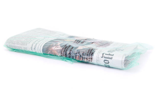 Bagged New York Times Newspaper Isolated on White stock photo