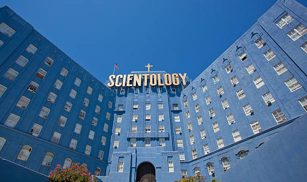 The Church of Scientology Los Angeles, USA - August 28, 2011: The Church of Scientology building in Los Angeles on Sunset Boulevard. sunset strip stock pictures, royalty-free photos & images