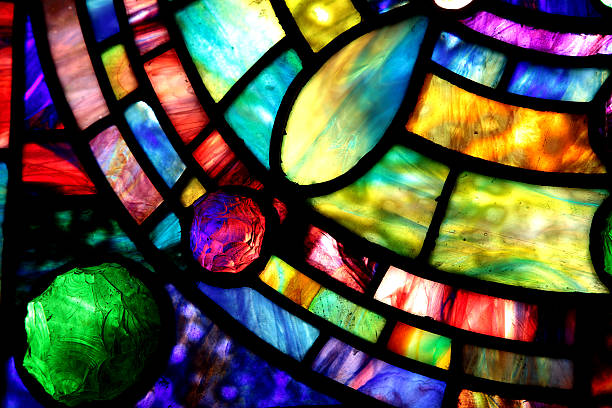 Flower patterned tiffany stained glass
