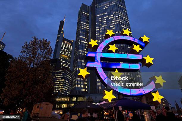 Occupy Movement Amp European Central Bank At Dusk Stock Photo - Download Image Now