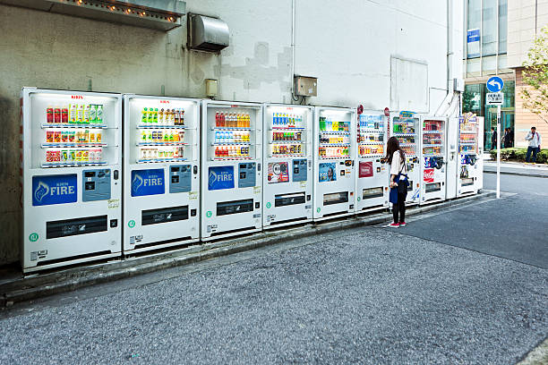 Amsterdam, The Netherlands - February 14, 2019: Vending machine with all sorts of snacks, located at the station of Amsterdam Bijlmer Arena