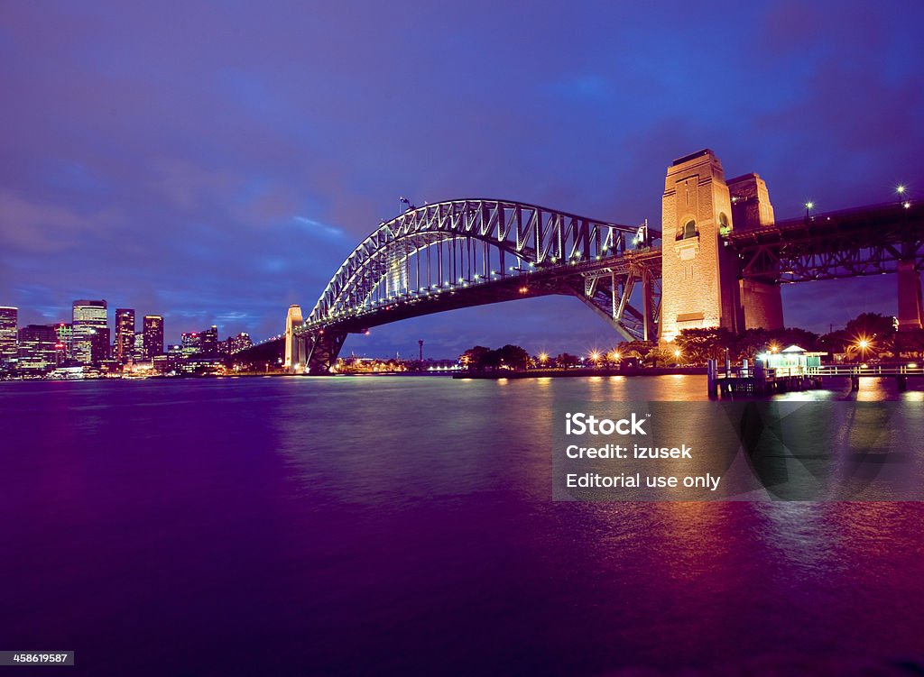 Sydney Harbor Bridge Sydney, Australia - December 21, 2011: Panorama of Sydney Harbor and Harbor Bridge. Architecture Stock Photo