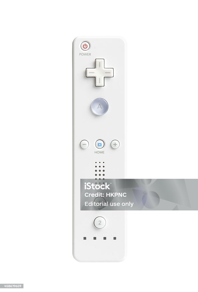 Branco videogame Wii sem fio para controle remoto, isolado com Traçado de Recorte - Foto de stock de Nintendo Wii royalty-free