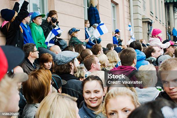 Foto de Celebração Campeonato Mundial De Hóquei No Gelo e mais fotos de stock de Bandeira Finlandesa - Bandeira Finlandesa, Felicidade, Ambiente - Evento