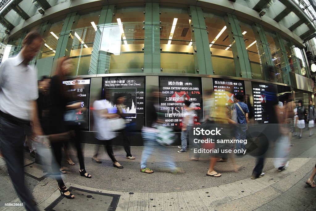 Vita della città di Hong Kong - Foto stock royalty-free di Indice Hang Seng
