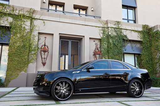 Scottsdale, United States - November 17, 2011: A photo of a black parked 2009 Cadillac CTS sedan, the CTS is Cadillacs most popular luxury sedan.