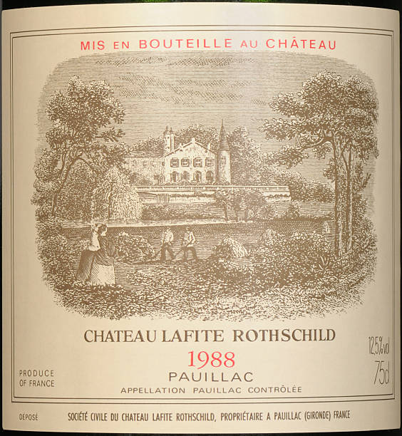 etichetta di lafite rothschild - rothschild foto e immagini stock