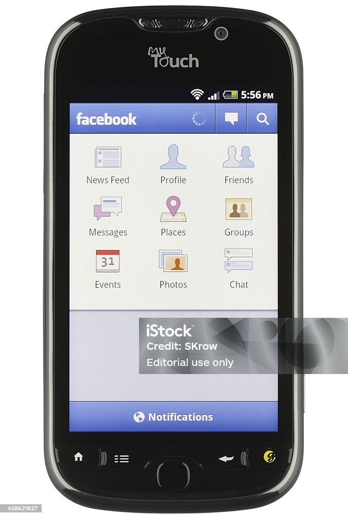 Android Facebook App "Colorado Springs, Colorado, USA - May 16, 2011: The Android Facebook app on an Android based myTouch 4G (designed by HTC)." 4G Stock Photo