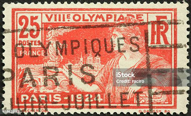 Olympische Sommerspiele Paris 1924 Briefmarke Stockfoto und mehr Bilder von Briefmarke - Briefmarke, Alt, Altertümlich