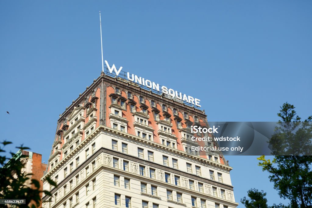 W New York - Union Square Hotel Manhattan "New York, New York, USA - May 12, 2011: The top of the W New York Hotel at Union Square in Manhattan. W Hotels is a luxury hotel chain with several locations in Manhattan as well as many other locations throughout the U.S. and beyond. The W New York - Union Square is located at 201 Park Avenue South." New York City Stock Photo