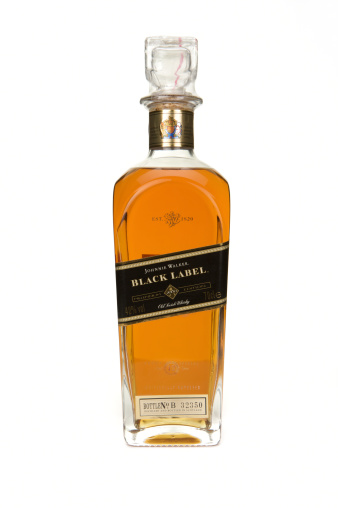 Maidstone, United Kingdom - November, 7th 2011:Johnnie Walker Black Label whisky, millennium 2000 edition, distilled by John Walker and Sons Ltd.