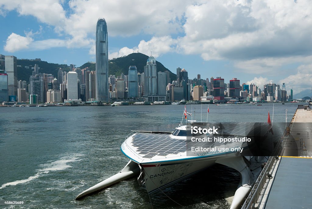 Barco Solar visita em Hong Kong - Royalty-free Painel Solar Foto de stock