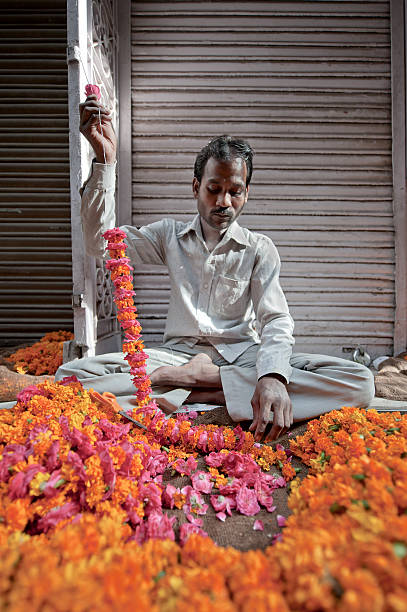 Kwiatów Wieniec muzycznych w Stary Delhi w Indiach – zdjęcie