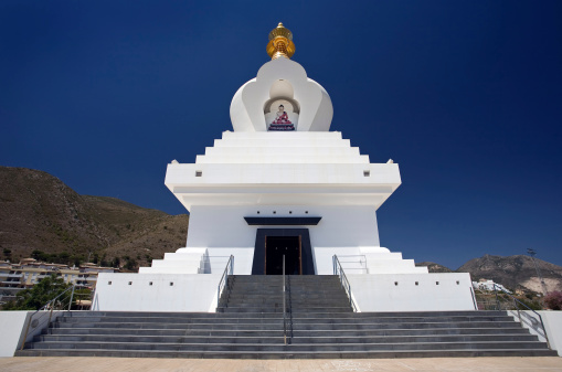 Benalmadena, Spain - August 16, 2009: The Buddhist temple in Benalmadena, on the Costa del Sol, Andalusia