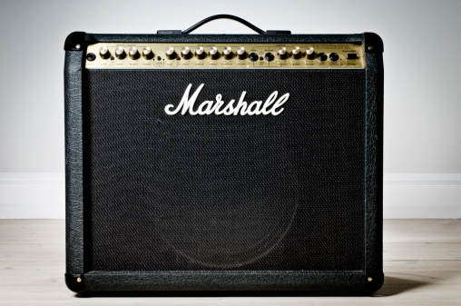 Stege, Denmark - July 13, 2011: Studio shot of a Marshall Amplifier.