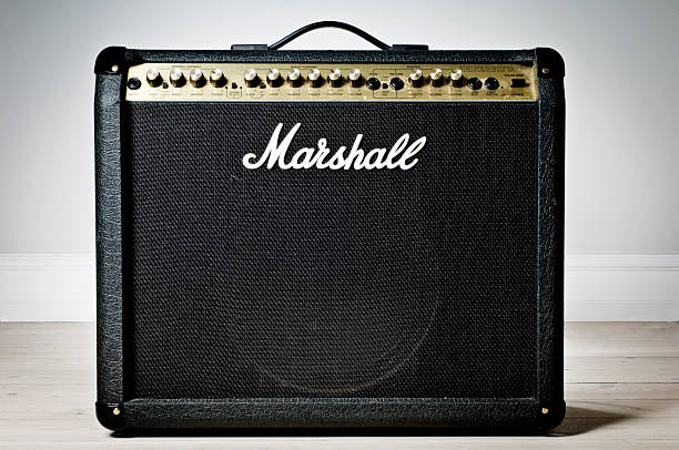 Marshall Amplifier Against a Neutral Background stock photo