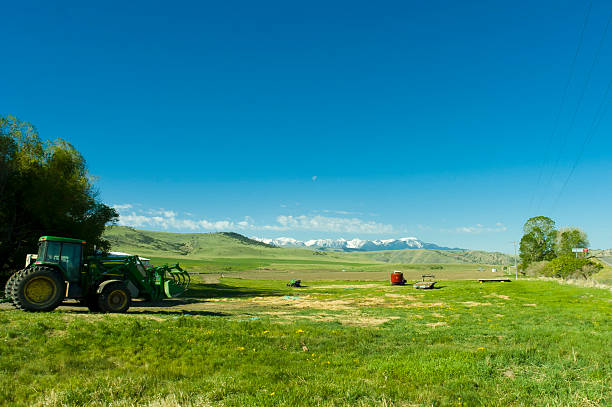 ranch in the mountains of Montana state stock photo