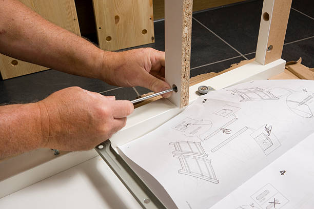 ikea набор ассамблеи на плоской подошве - furniture model kit home improvement wood стоковые фото и изображения