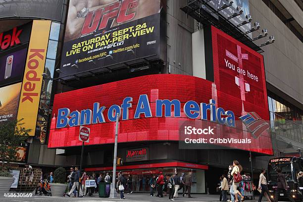 Bank Of America Times Square Wyświetlania Wideo - zdjęcia stockowe i więcej obrazów Bank of America - Bank of America, Bank, Cyfrowa tablica