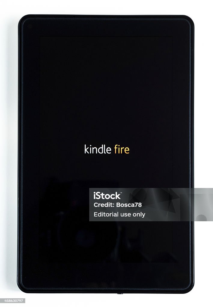 Amazon Kindle Fire Schreibtafel, isoliert auf weiss - Lizenzfrei Tablet PC Stock-Foto