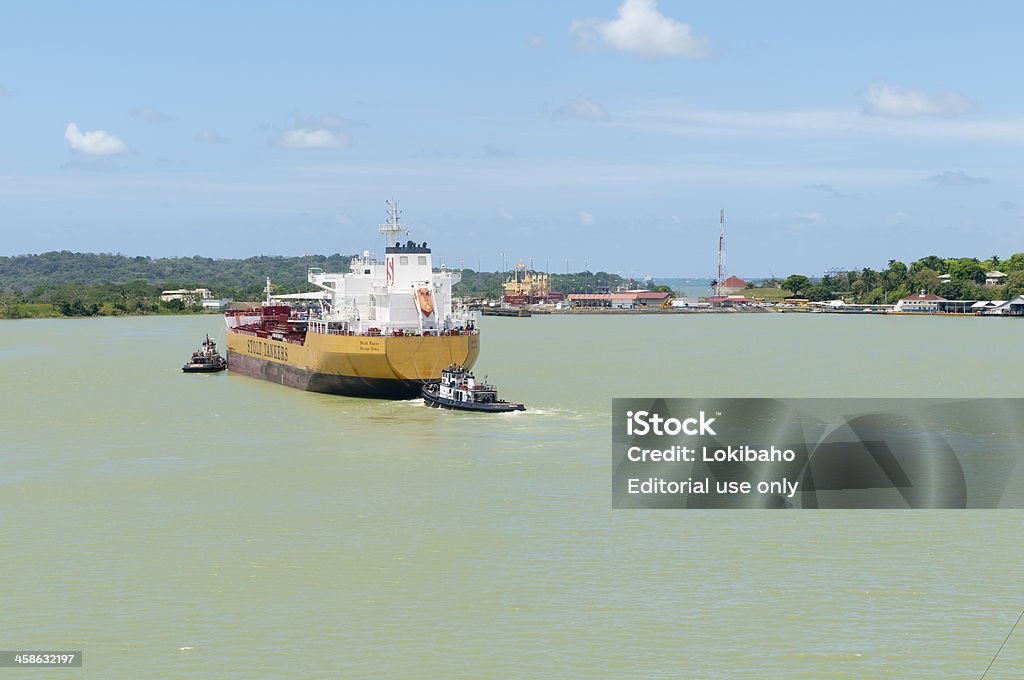 Tanker Schiff Stolt-Facto-in Panama Canal - Lizenzfrei Behälter Stock-Foto