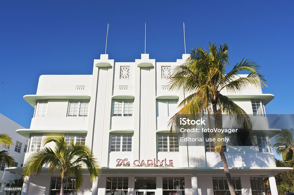 Jugendstil-hotel in Miami Beach palm Bäume, Florida - Lizenzfrei Miami Stock-Foto