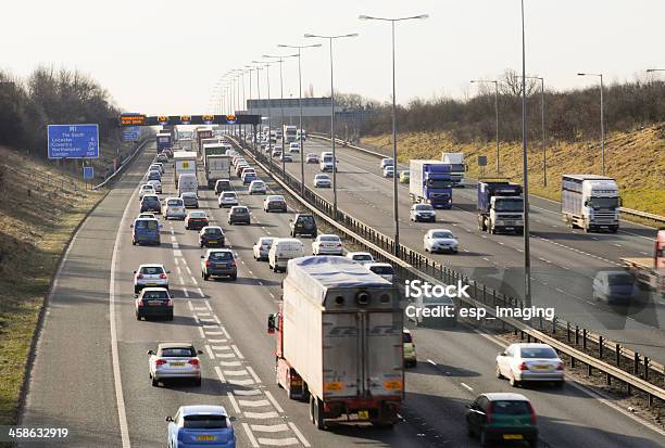Beschäftigt Autobahn M1 In Leicestershire In Der Morgen Rush Hour Stockfoto und mehr Bilder von Auto