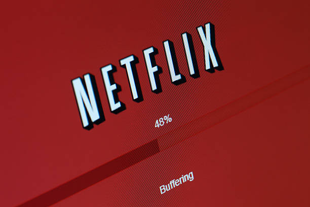 netflix-pantalla de tamponamiento - symbol internet horizontal macro fotografías e imágenes de stock