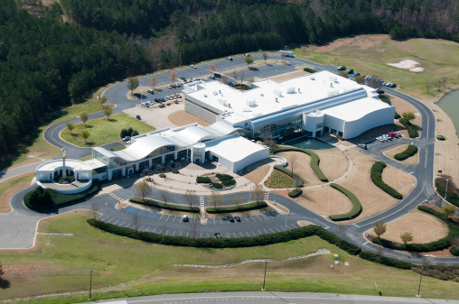 Tuscaloosa, Alabama, USA - March 17, 2011: An aerial view of the Mercedes visitor center and museum near the Alabama manufacturing plant.