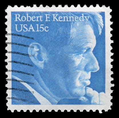 Beijing, China - February 10th, 2012: US postage stamp, Robert F. Kennedy (1925aa1968),was an American politician, a Democratic senator from New York, and a noted civil rights activist,brother of President John Kennedy(1917-1963)