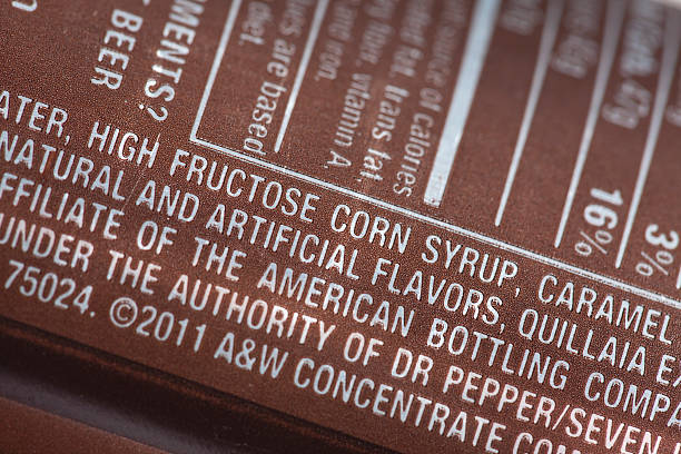 Belen, New Mexico, USA - April 27, 2012: List of ingredients on a 12 oz. (355 ml) can of A&W Root Beer. A&W Root Beer was first sold in 1919 and is now part of the Dr Pepper Snapple Group.