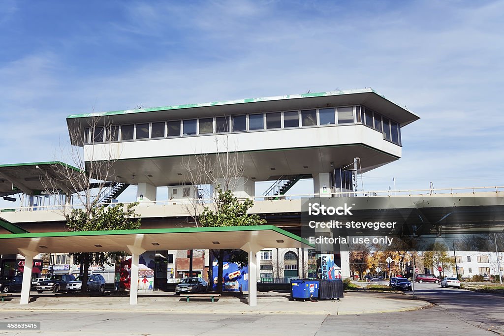 Ashland linha verde estação em West Englewood, Chicago - Foto de stock de Arquitetura royalty-free