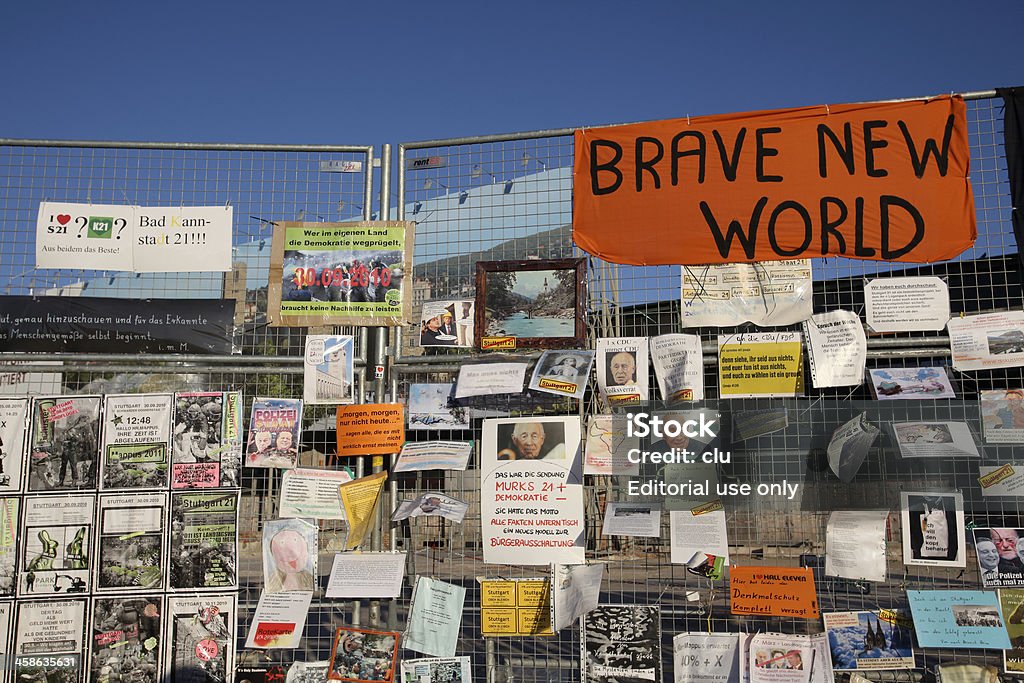S21 protest w budowie ogrodzenie podbój Nowego Świata, - Zbiór zdjęć royalty-free (Badenia-Wirtembergia)