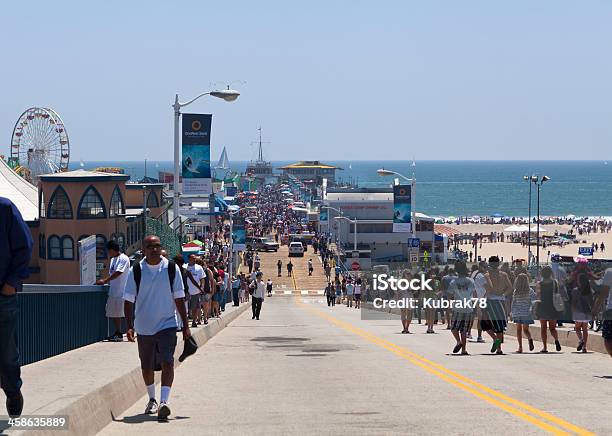 Santa Monica Pier - Fotografie stock e altre immagini di California - California, Composizione orizzontale, Estate