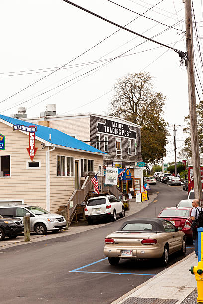 boothbay harbor, maine - residential district community small town america maine fotografías e imágenes de stock