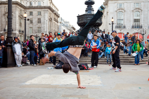 London, United Kingdom - May 1, 2011: Street performers at Piccadilly Circus, London, United Kingdom