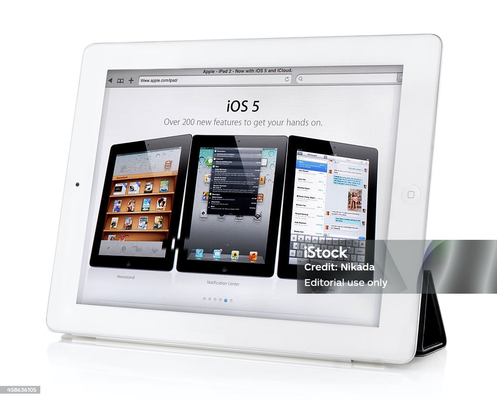 Weiße Apple iPad 2 Von - Lizenzfrei Berührungsbildschirm Stock-Foto