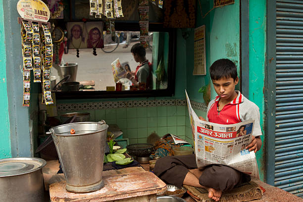 little shop in Varanasi stock photo