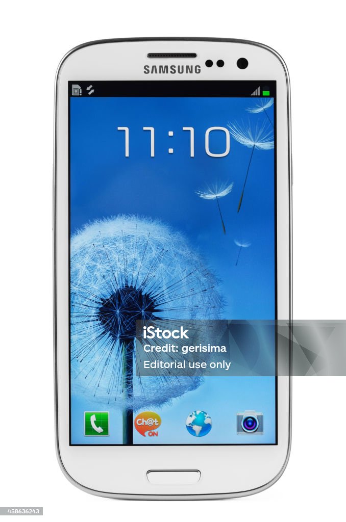 Samsung Galaxy I9300 SIII isolada no branco - Foto de stock de Samsung royalty-free